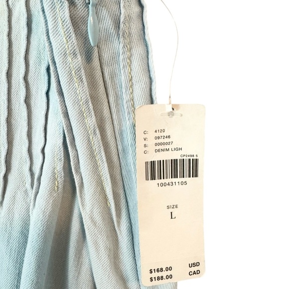 Anthropologie Pilcro Pintuck Basque-Waist Denim Maxi Skirt Large - Picture 7 of 12